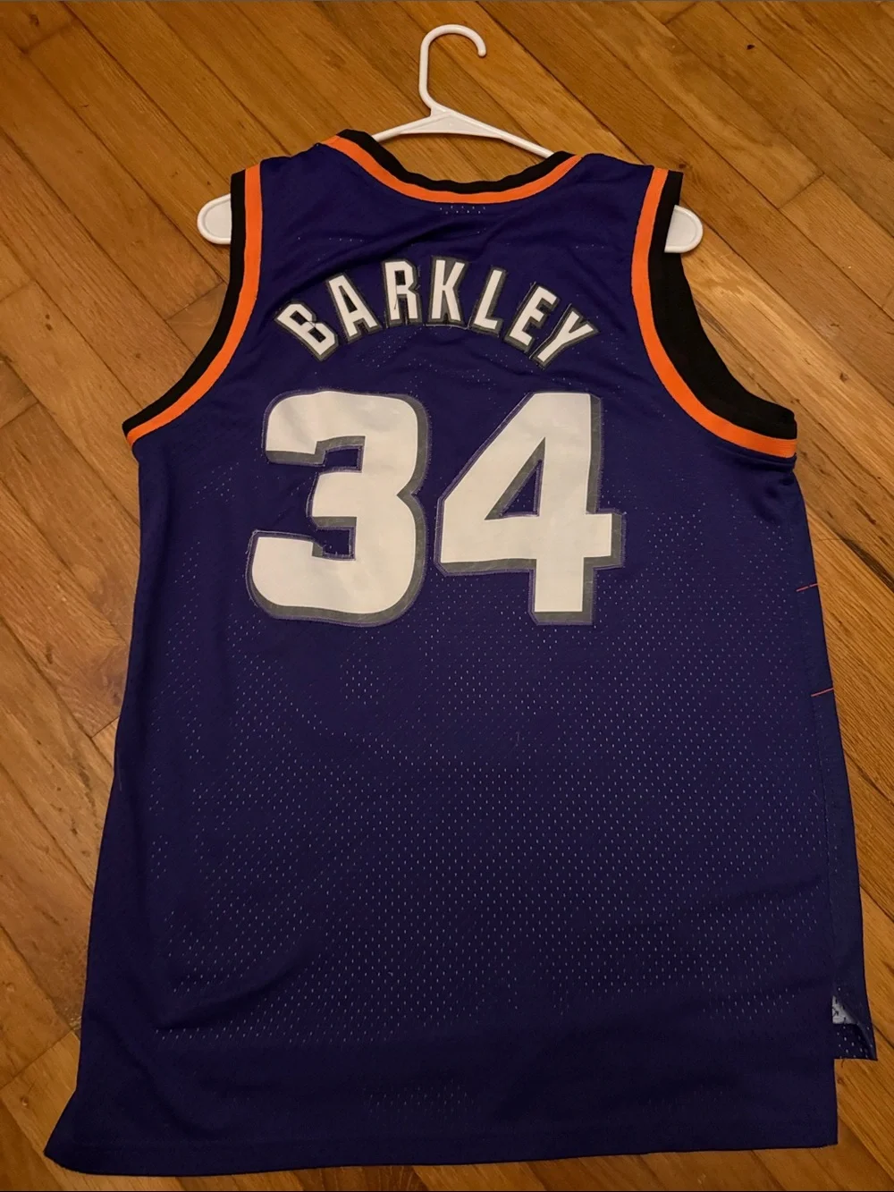 adidas Phoenix Suns Purple and Orange #34 Kids Basketball Jersey